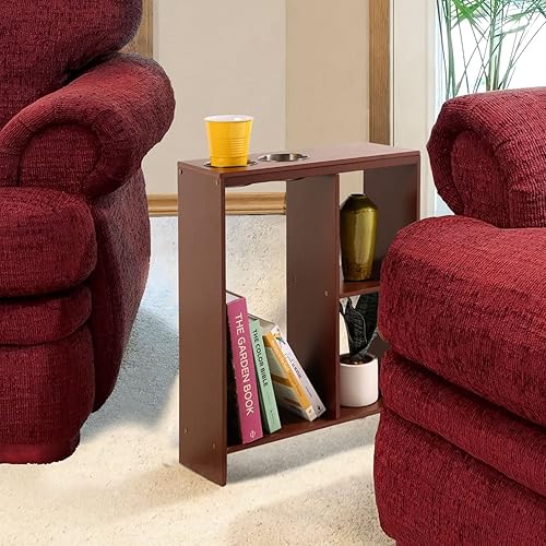 Miniatura 5 de Mesa de sofá - (mesa de consola moderna con soporte lateral para sofá, entrada con estante de almacenamiento para libros)