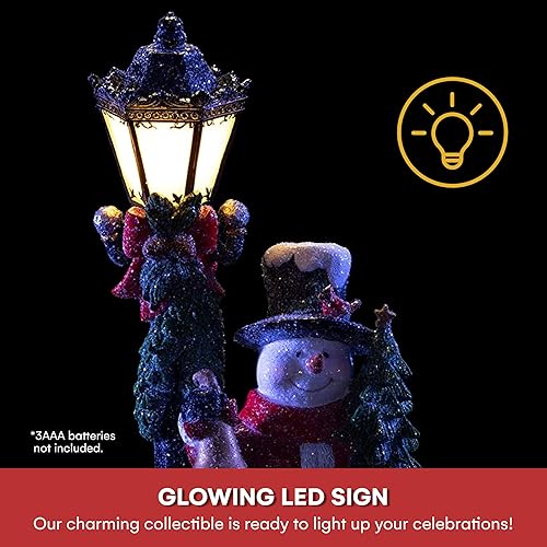 Miniatura 4 de VP Home - Decoración de casa de campo navideña, estatuillas de resina iluminadas con luz LED de interiores para días festivos, decoraciones de fibra