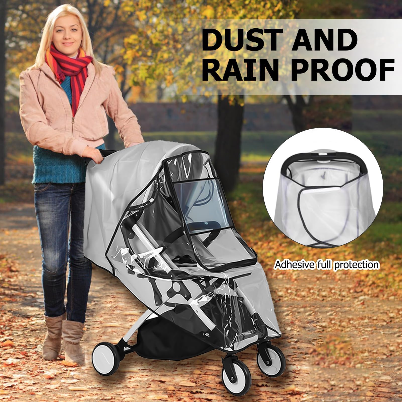 Protection Pluie Enfant Housse De Pluie Universelle Pour Poussette Double - PVC Transparent - Imperméable 360° - Pour Jumeaux Housse Poussette