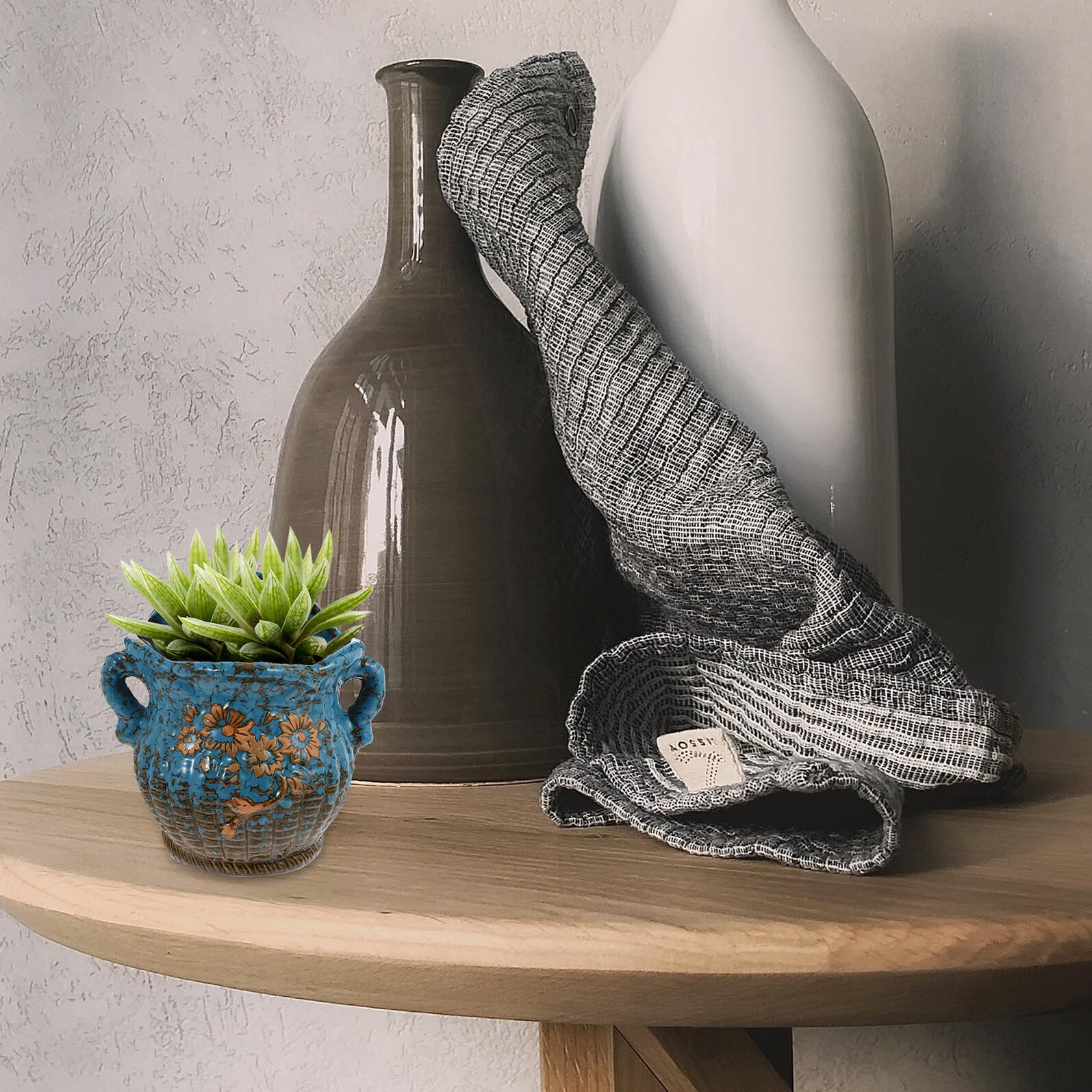 Ceramiczna Wisząca Doniczka Do Sukulentów Dekoracyjny Kwietnik Ścienny Oszczędzająca Miejsce Donica Do Małych Roślin i Wnętrz