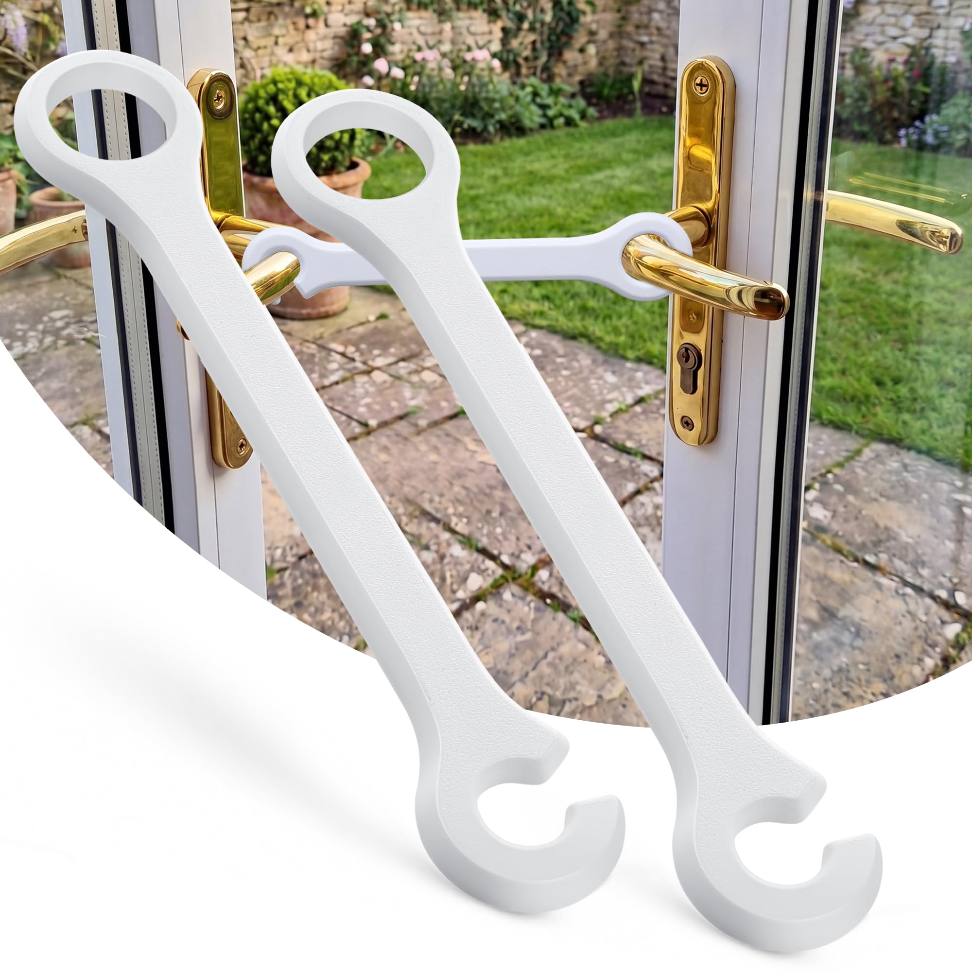 Patio Door Holder, Stay Open Door Strap,2 Pack,White,17cm