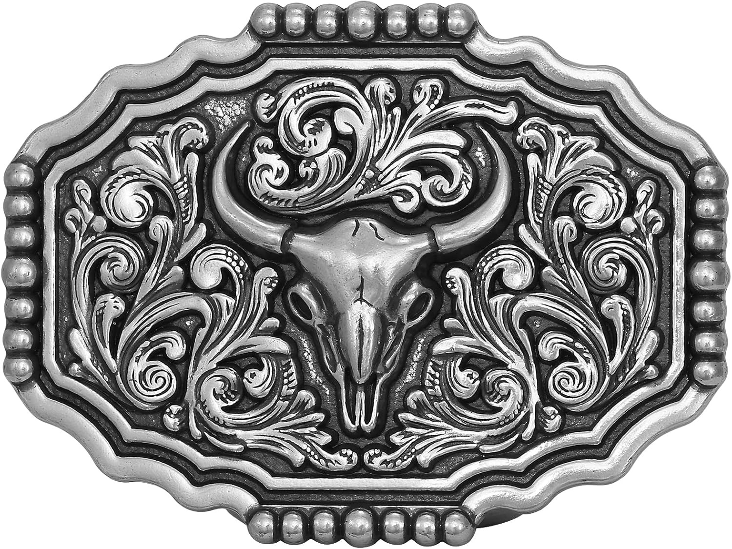 Western Cowboy Belt Buckle for Men Vintage Cowboy Cowgirl Rodeo Texas Buckle Longhorn Bull Belt Buckles