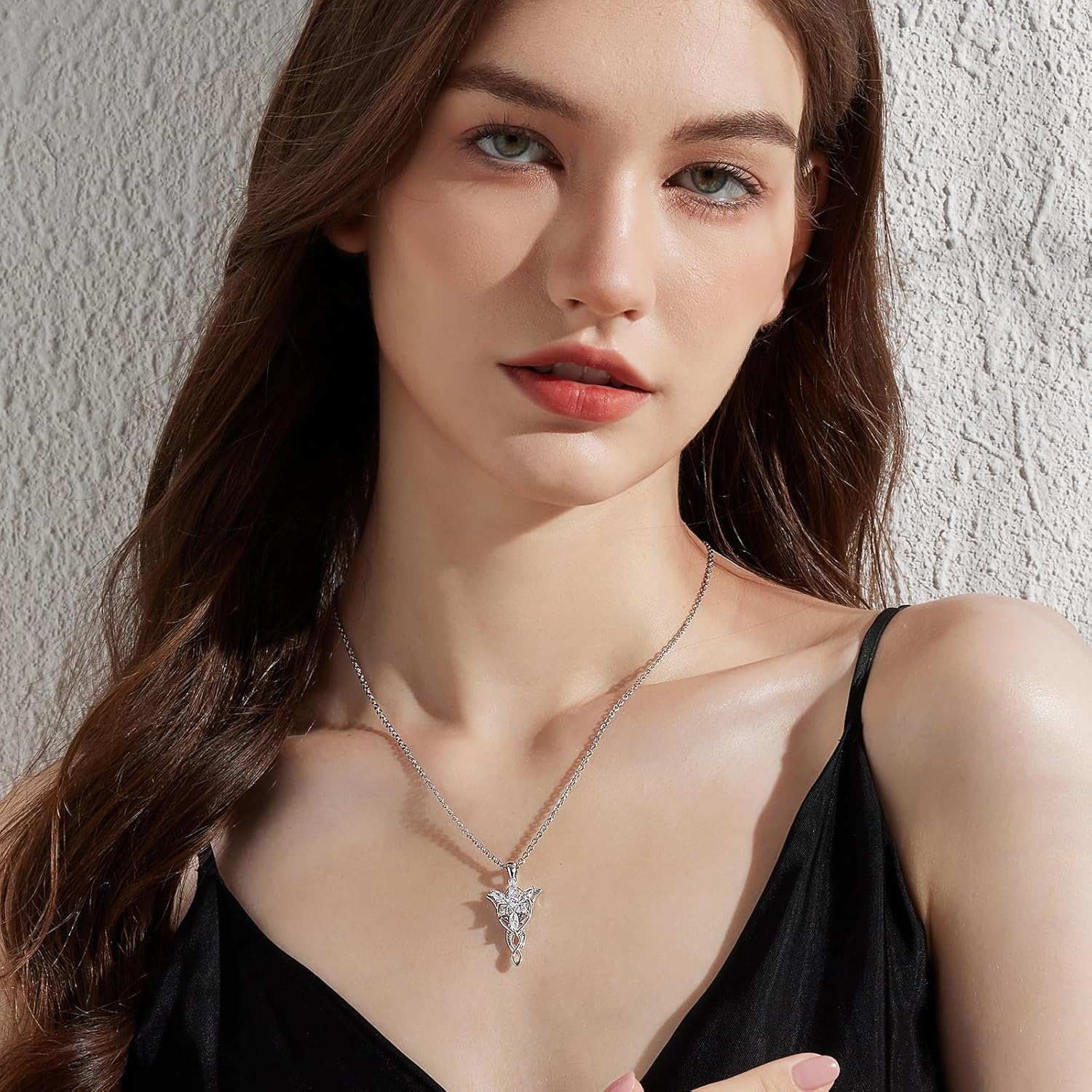 Arwen Evenstar Necklace for Women Cubic Zirconia, Elvish Jewelry for Her