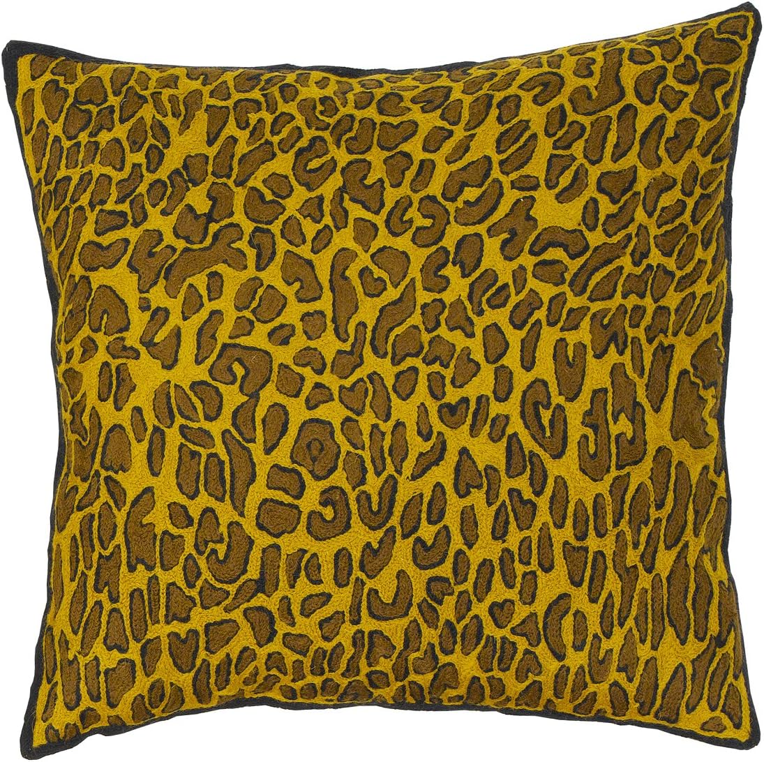 Zaida 60 x 60 cm Wool and Cotton Leopard Rug, Multi-Color