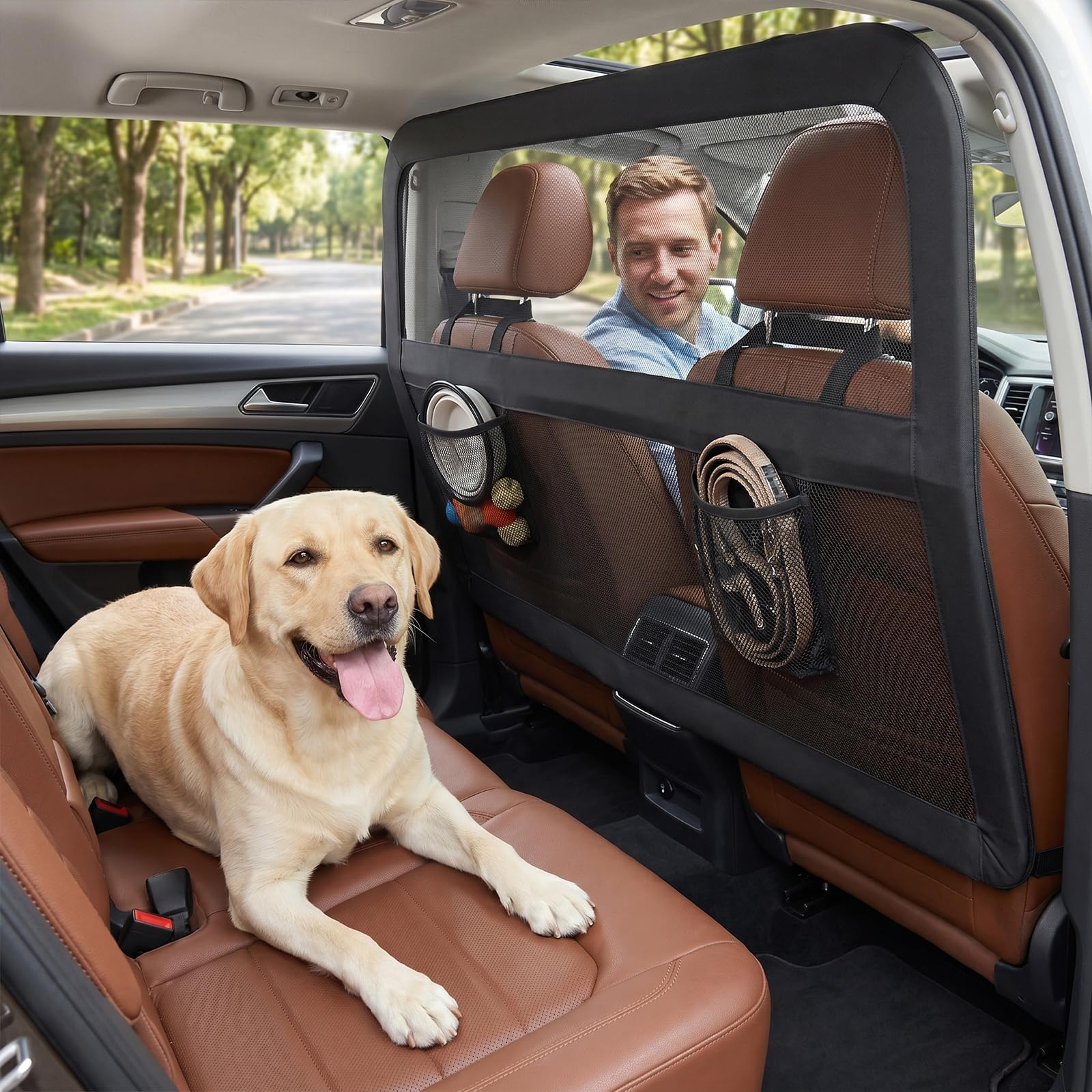 EcoTurva Heavy Duty Dog Car Barrier 56 inch