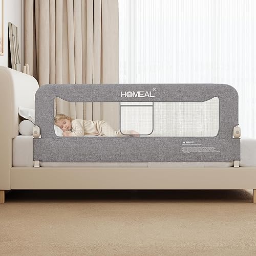 HOMEAL Bed Rail for Toddlers, 59in Swing Down Baby Bed