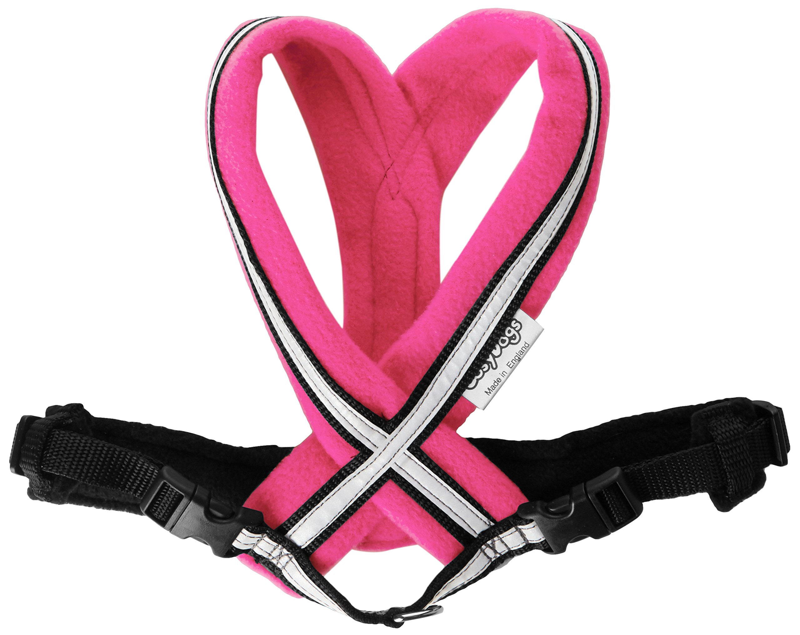 CosyDogs High Visibility Fleece Dog Harness in Pink: Size 3