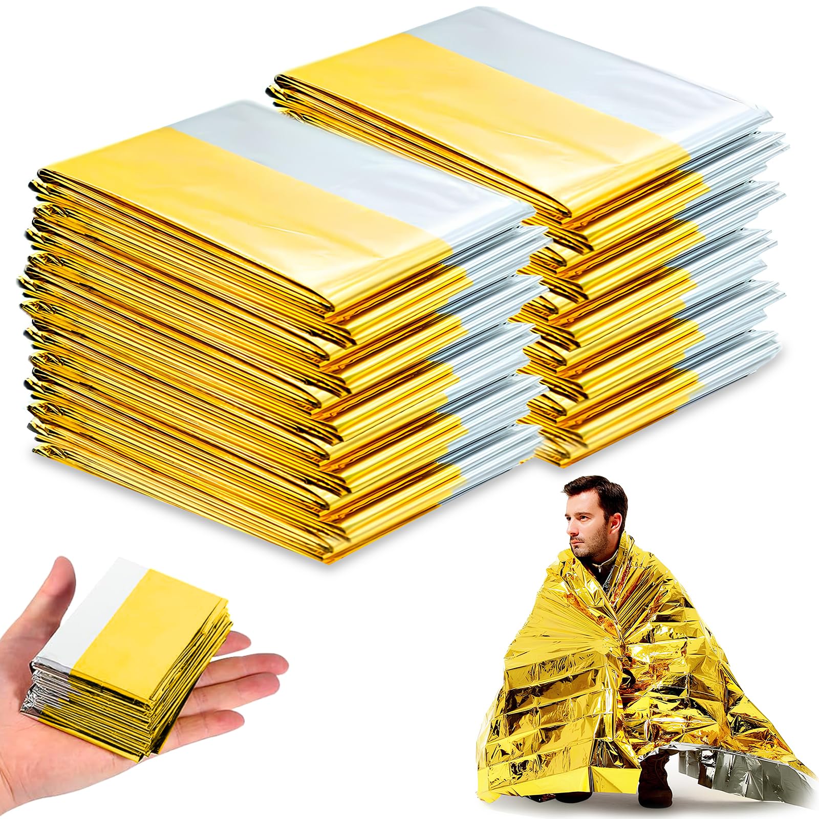 Oture Thermodeken voor noodgevallen, verpakking van 6, 210 x 160 cm Oture Thermodeken voor noodgevallen, verpakking van 6, 210 x 160 cm