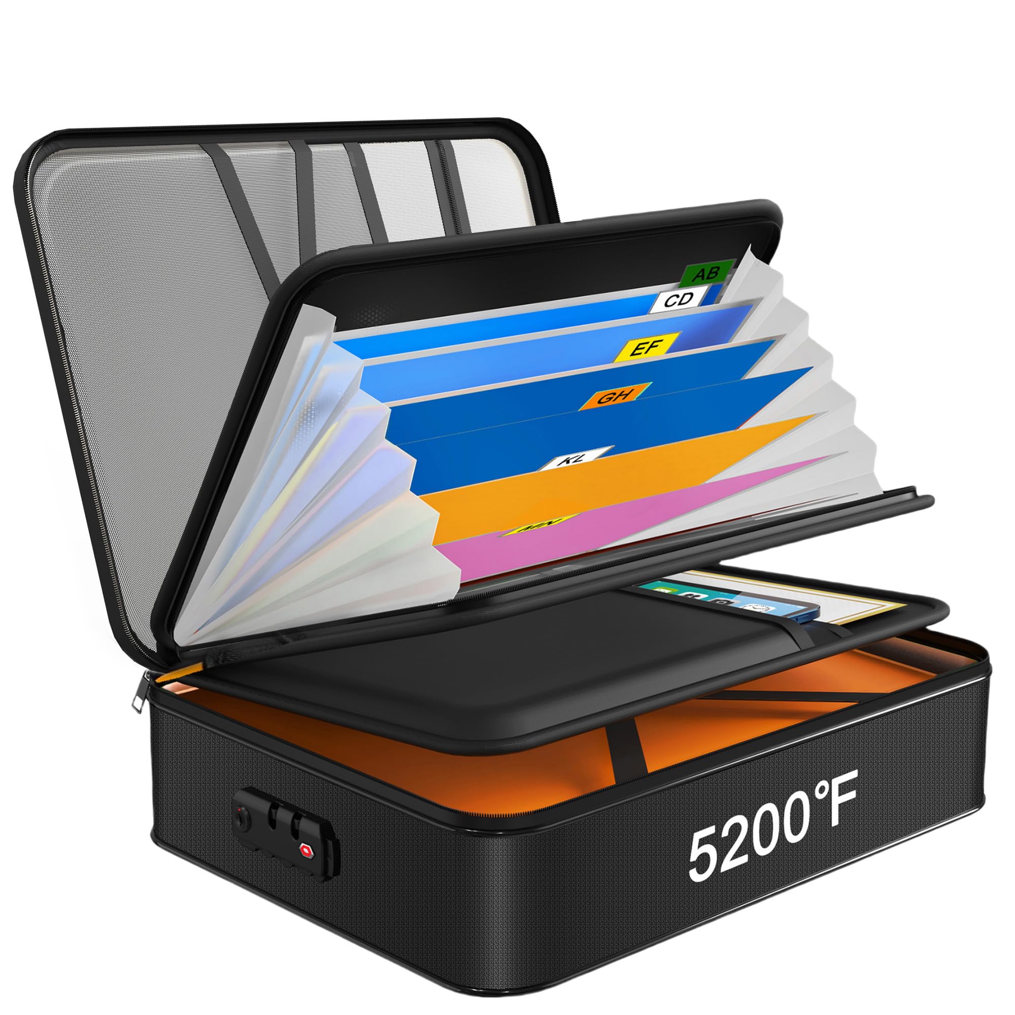 Noiposi 5200℉ Document Organizer with Lock, Fireproof