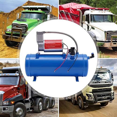 Miniatura 3 de CNCEST Compresor portátil de bocina de aire de 1.6 galones, kit de sistema integrado de compresor de 100 psi, herramientas de aire eléctricas