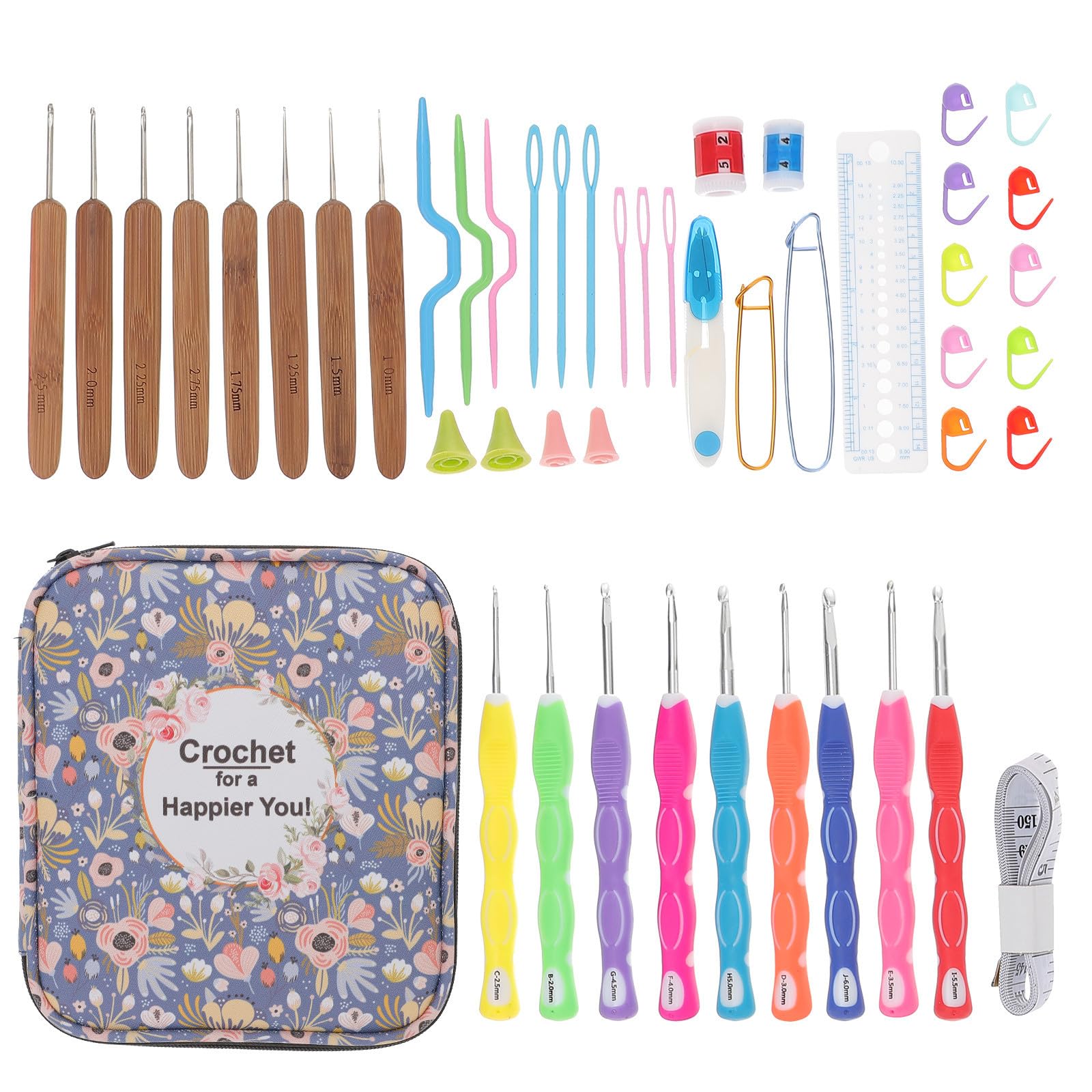 Kit de Crochet para Principiantes Ganchos de Aluminio y Bolsa