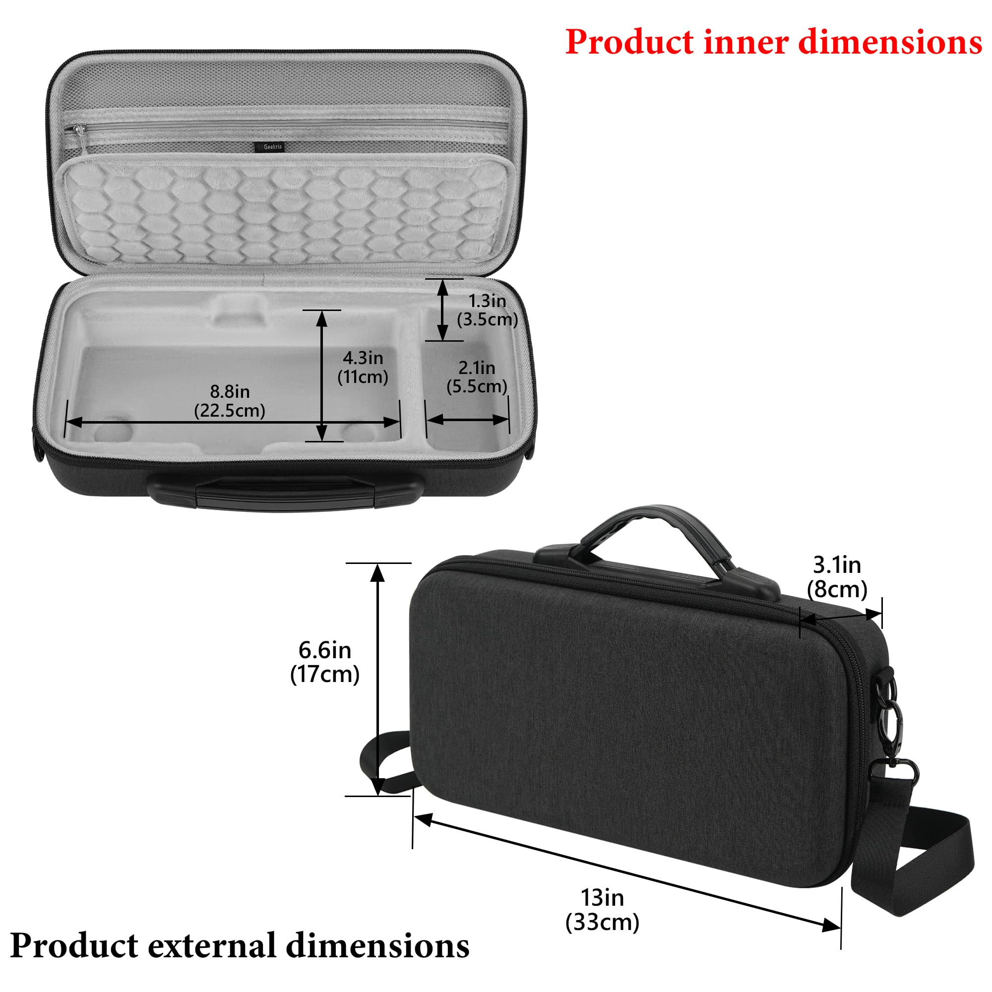 GEEKRIA Hard Shell Travel Case Compatible with Zoom LiveTrak L6 / L6 Digital Mixer, Audio Mixer Carrying Bag (Dark Gray) - Image 3