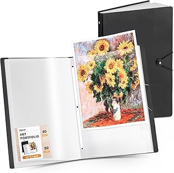 Art Portfolio Binder - 40 Pockets with Clear View Pages