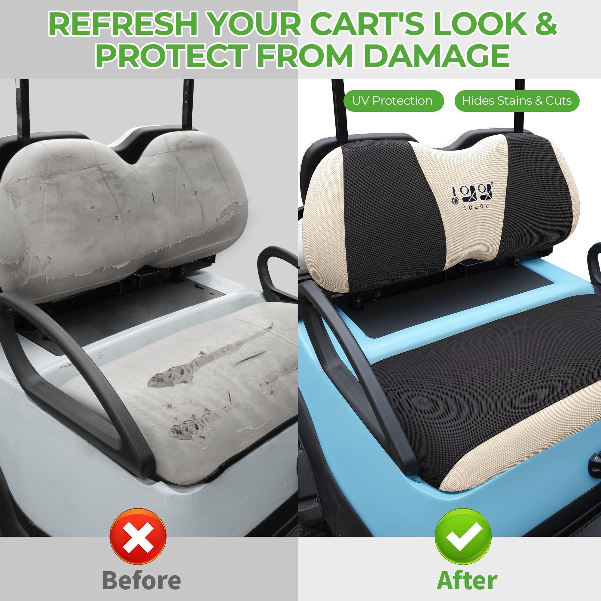 10L0L Coprisedili universali per carrelli da golf, adatti come guanti da golf e Yamaha, facili da installare