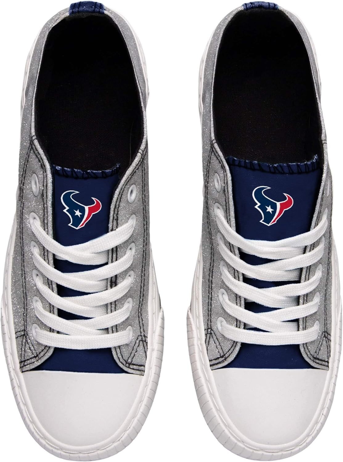 FOCO Houston Texans NFL Womens Glitter Low Top Canvas Shoes - 7 - Image 7