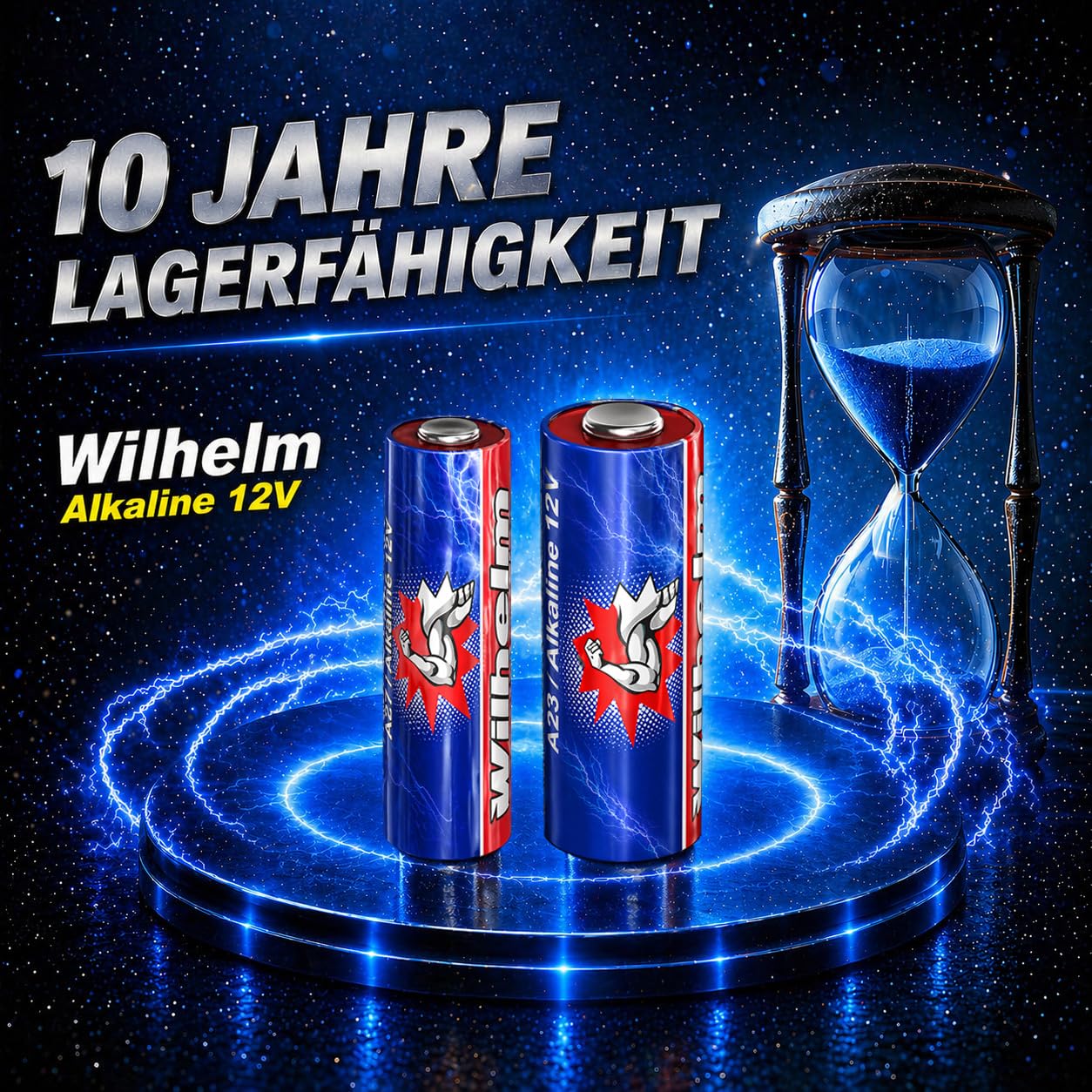 Lot de 100 Piles alcalines A23 12 V Wilhelm MN21 V23GA 23 A L1028 12 V 55 mAh