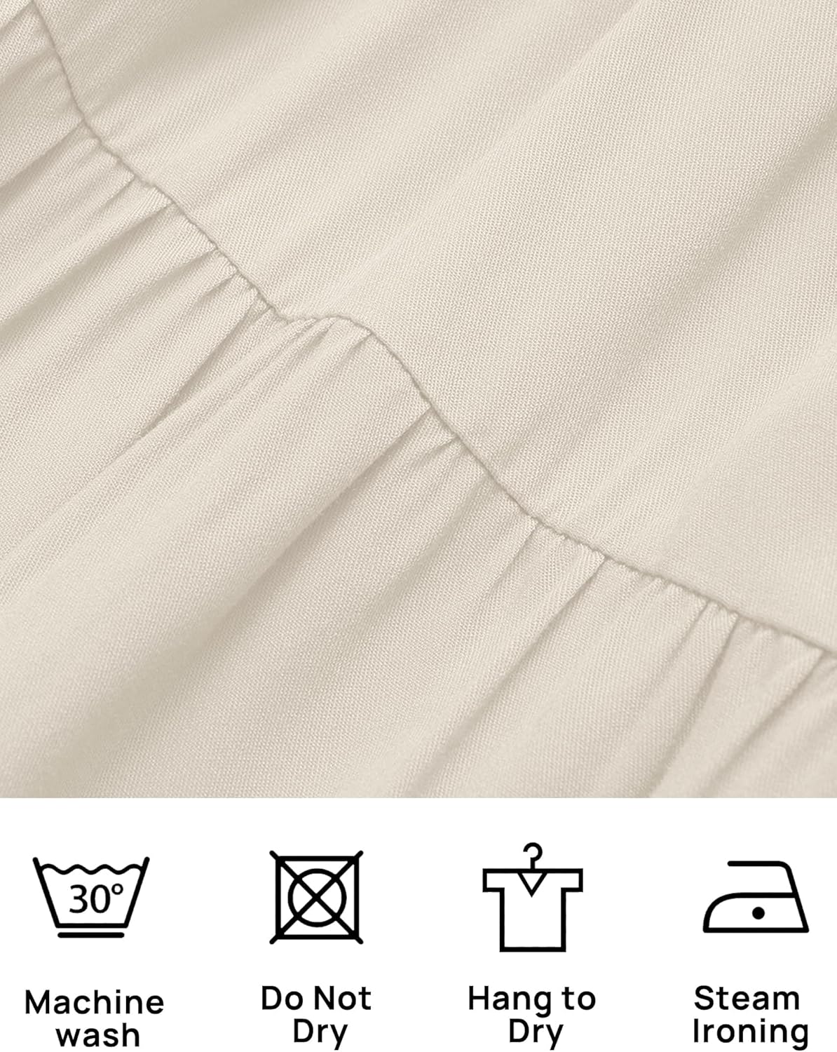 ZESICA Women's Casual Crew Neck Flutter Sleeve Smocked High Waist Hollow Out Lace Trim Tiered A Line Midi Dress - Image 6