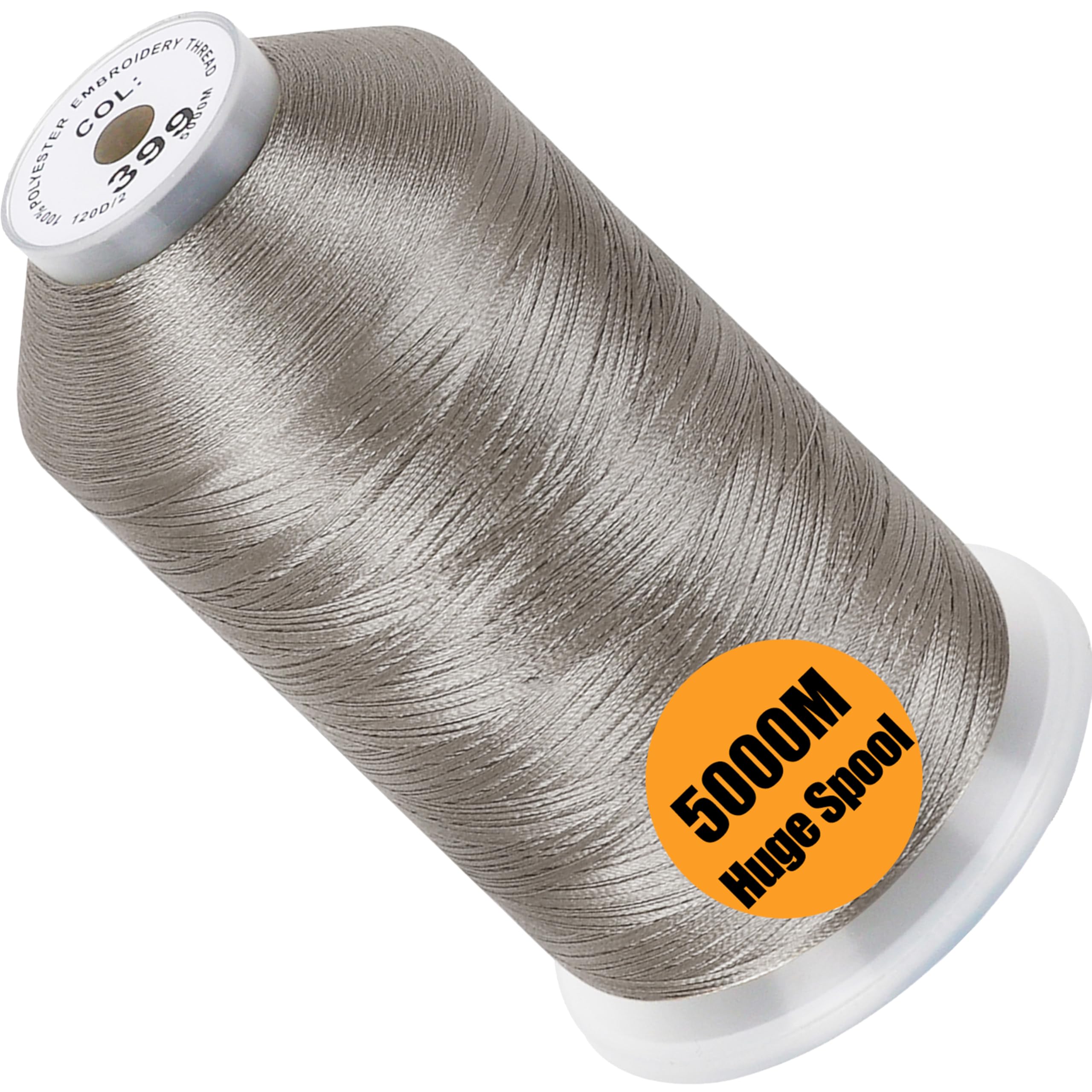 New brothread 5000M Huge Spool Embroidery Machine Thread - Warm Gray