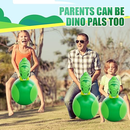 Miniatura 6 de Hiboom Juguetes inflables gigantes de salto de 51 pulgadas, juguetes de animales para montar en juguetes de salto, tolva para regalos de fiesta de