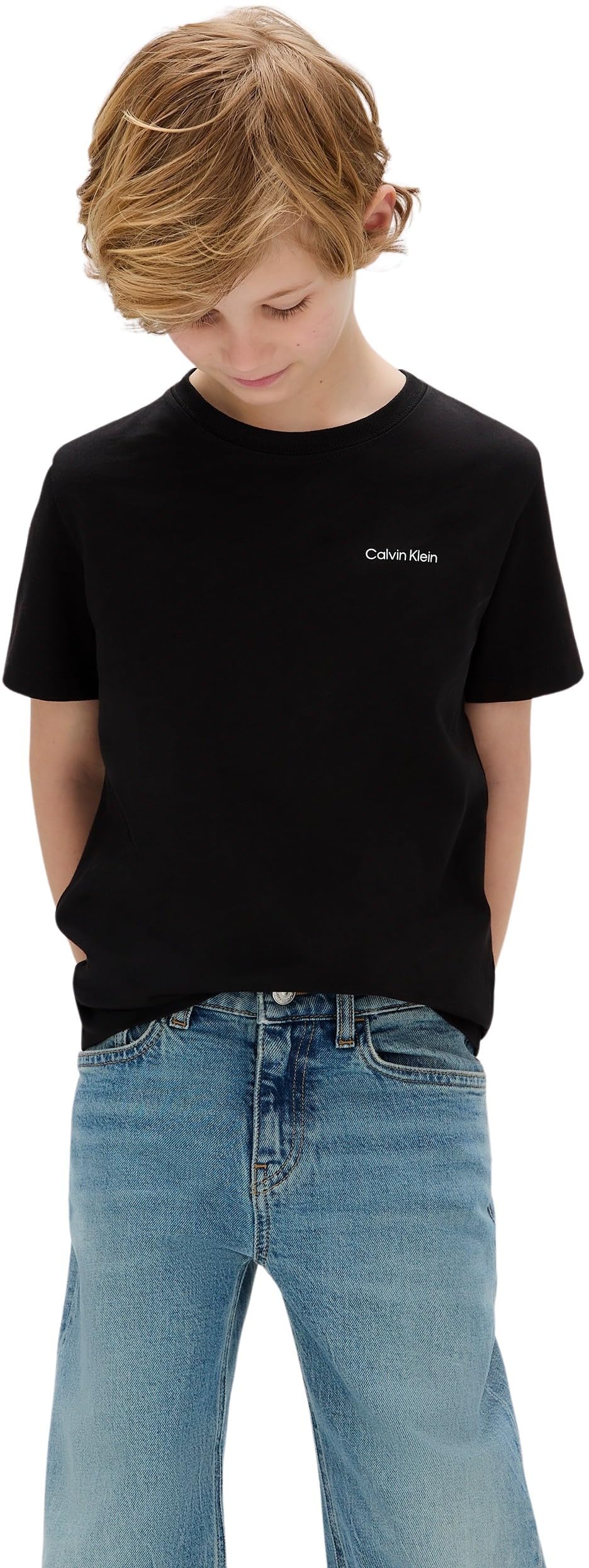 Calvin Klein Unisex Chest Inst.Logo Ss T-Shirt Iu0iu00683 S/S T-Shirt (1er Pack)