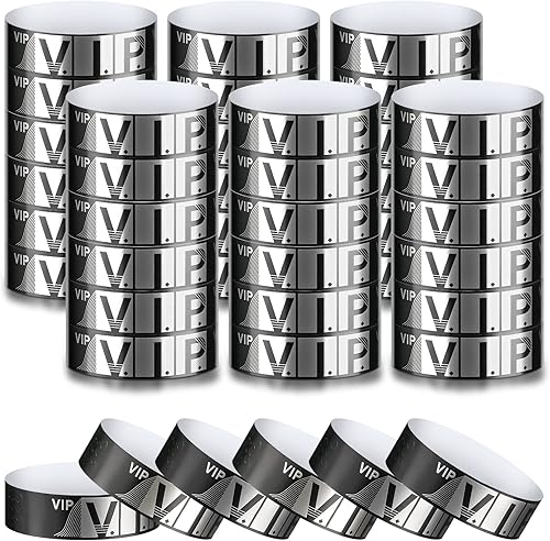 Miniatura 7 de Paquete de 200 pulseras VIP para eventos, pulseras VIP de papel, impermeables, para eventos, parques de atracciones, conciertos, ferias, festivales