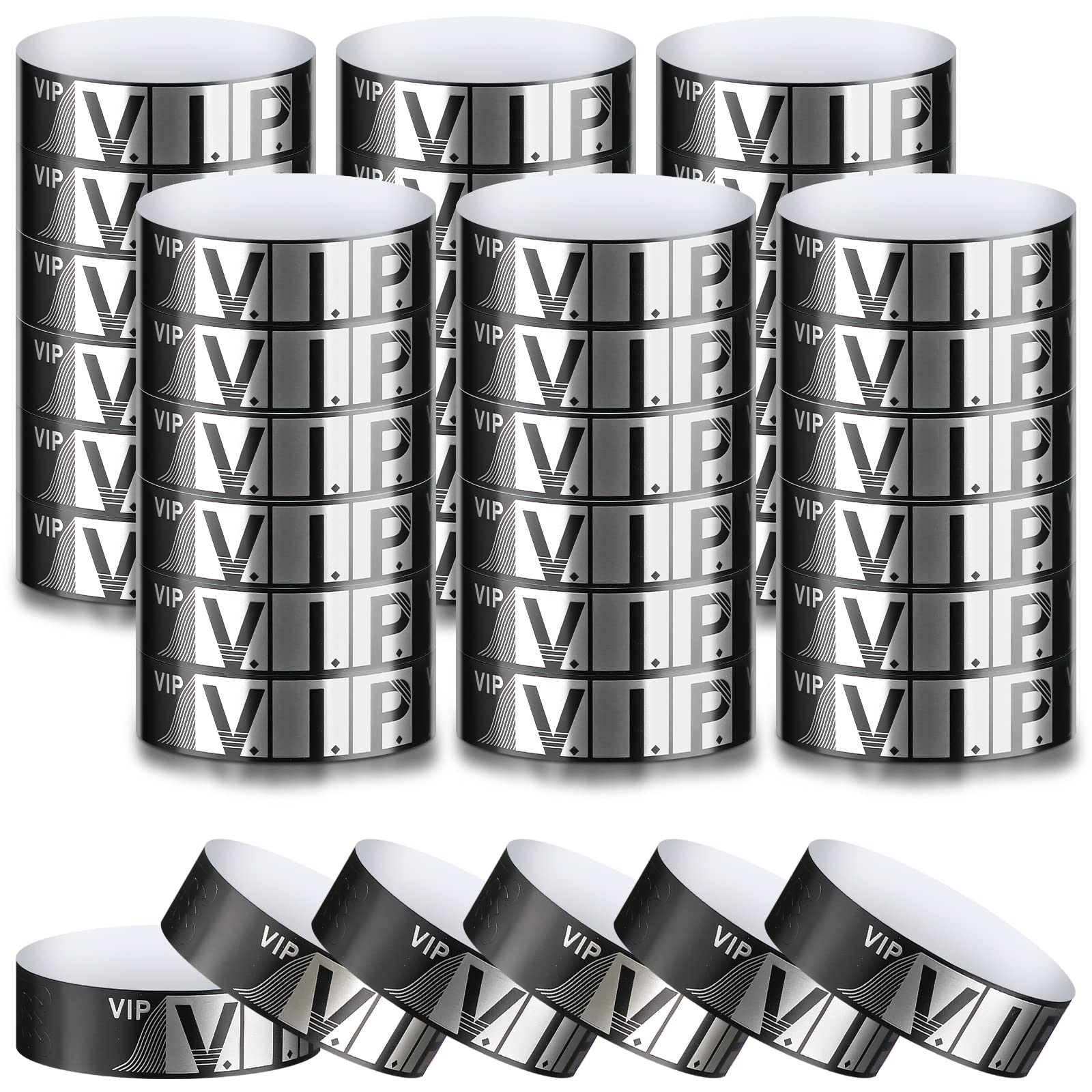 200 Pack VIP Wristbands for Events VIP Bracelets Paper Waterproof Party Wristbands for Events Amusement Parks Concerts Fairs Festivals, 0.79 x 10 Inch