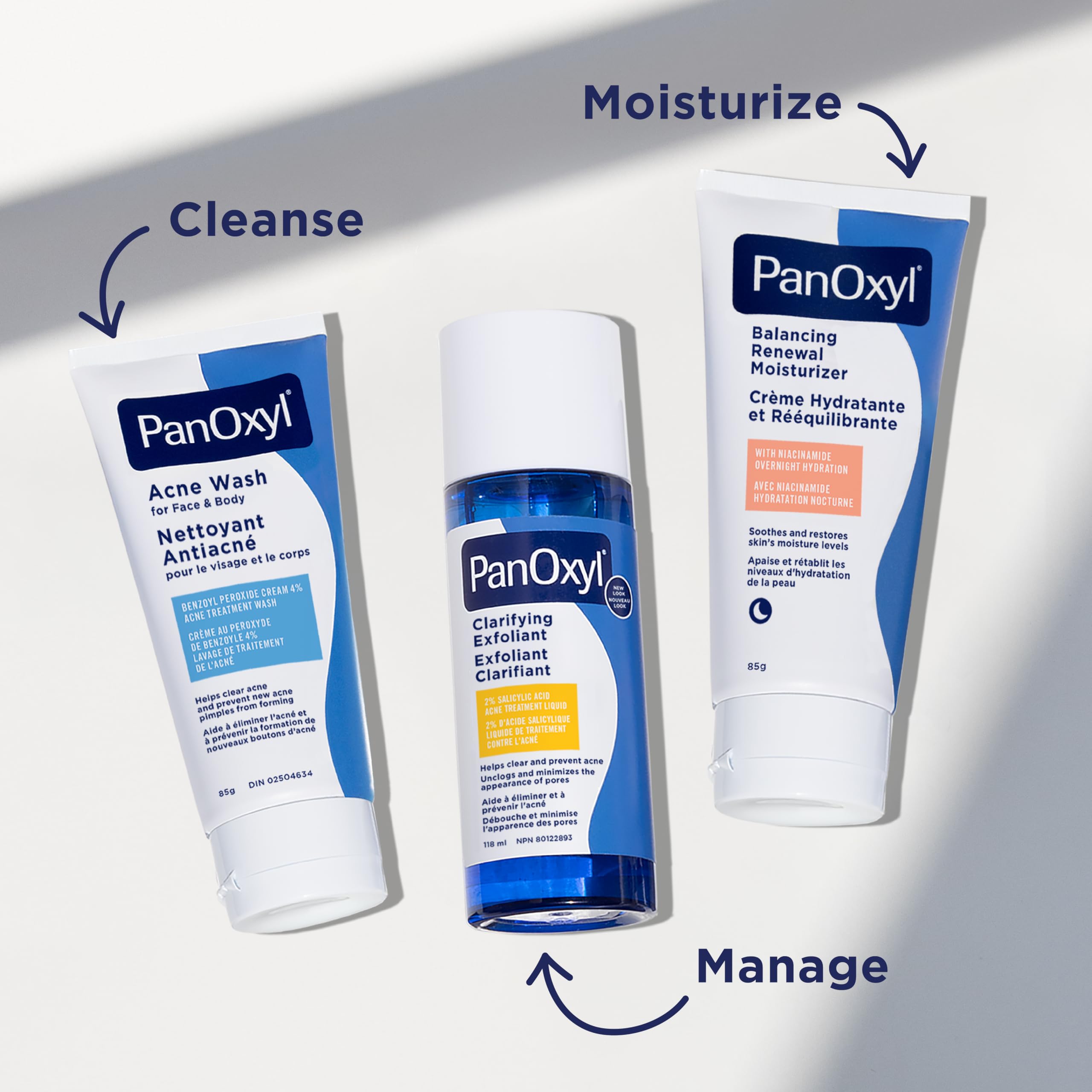 PanOxyl Exfoliante Clarificante, con 2% de Ácido Salicílico, Tratamiento de Larga Duración, Ayuda a Limpiar y Prevenir Espinillas, Penetra en los Poros para una Piel Más Clara, Fórmula Equilibrada en