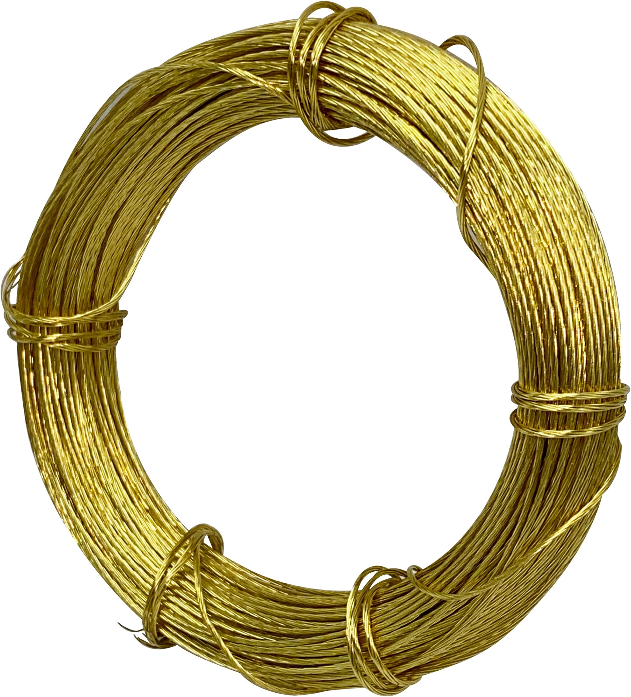 Picture Hanging Brass Wire Bare Copper Wire 100-feet 7 Strands of Solid Copper Wire Braided Gold 30.5m