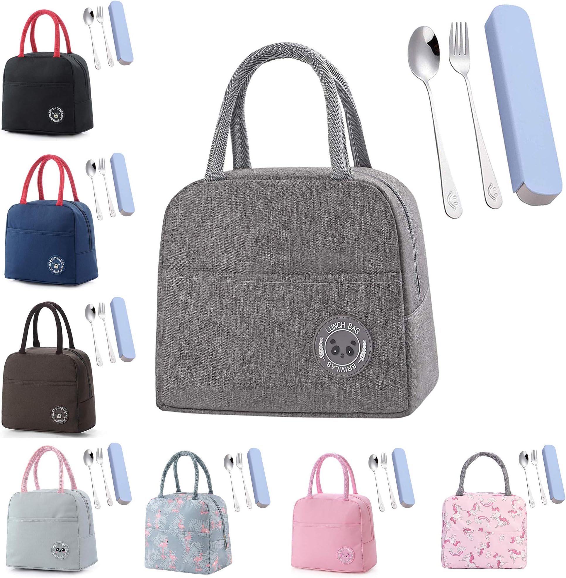 Insulated Lunch Bag Thermal Bag for Adults/Men/Women, Portable Lunch Box Holder Cooler for Lunch/Foods & Drinks/Picnic/School/Office Work