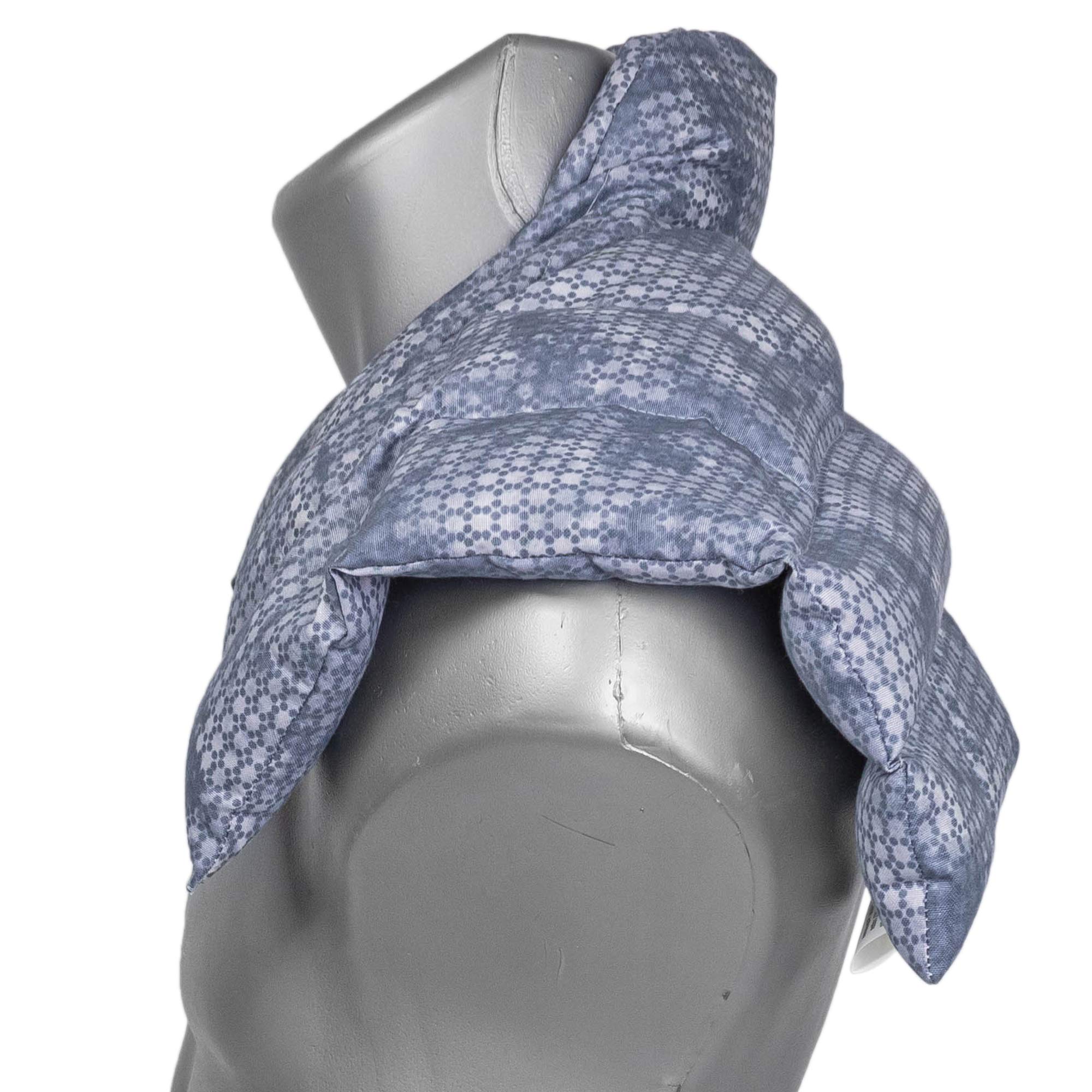 Cuscino termico cervicale XL per collo, spalle e schiena - Cuscino termico con semi di uva - used look grigio-blu