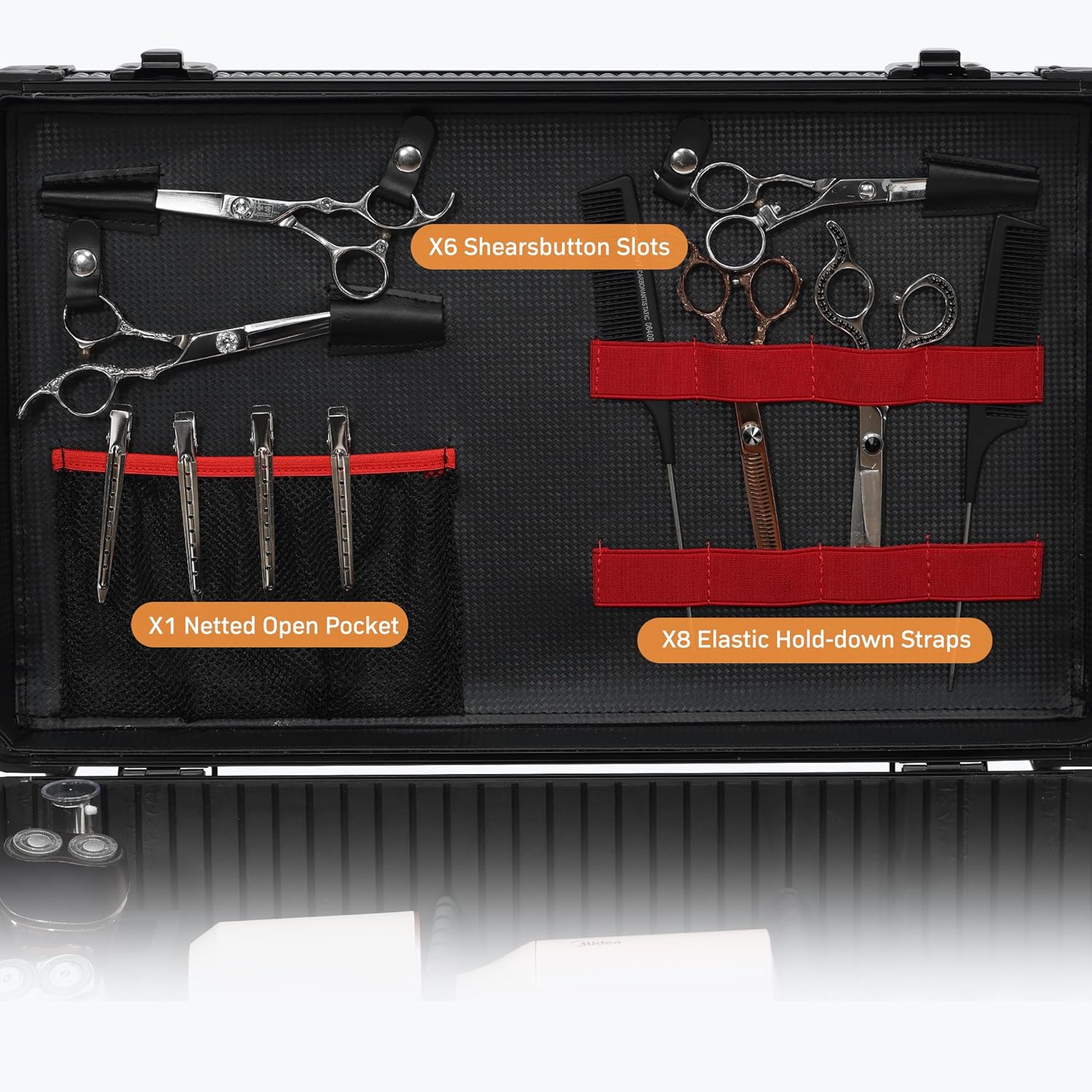 Large Barber Carrying Case, Hairdresser Tool Box Organizer Traveling Case, Portable Travel Barber Suitcase for Hair Stylist Pet Groomer Beauty Salon Makeup Artist