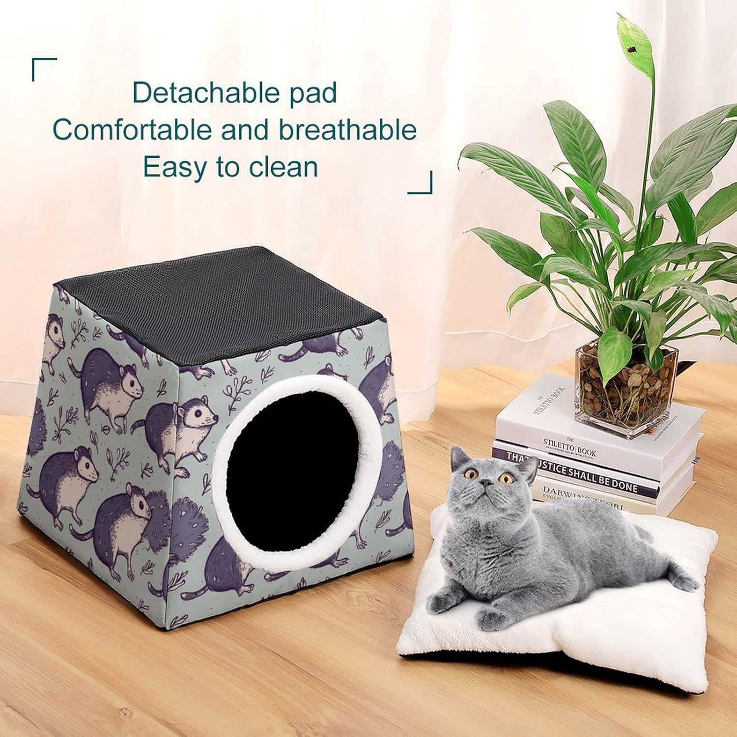 Dog House for Small Dogs，Indoor Dog House，Opossum Cat Tent Indoor，Suitable for Outdoor/Indoors Cats and Dogs(13.8"x13.8"x11.8")