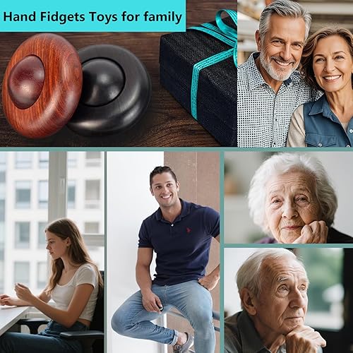 Miniatura 6 de 2 piezas de juguetes silenciosos para adultos, para aliviar el estrés, rodillo de madera, silencioso, juguetes para la ansiedad para hombres y