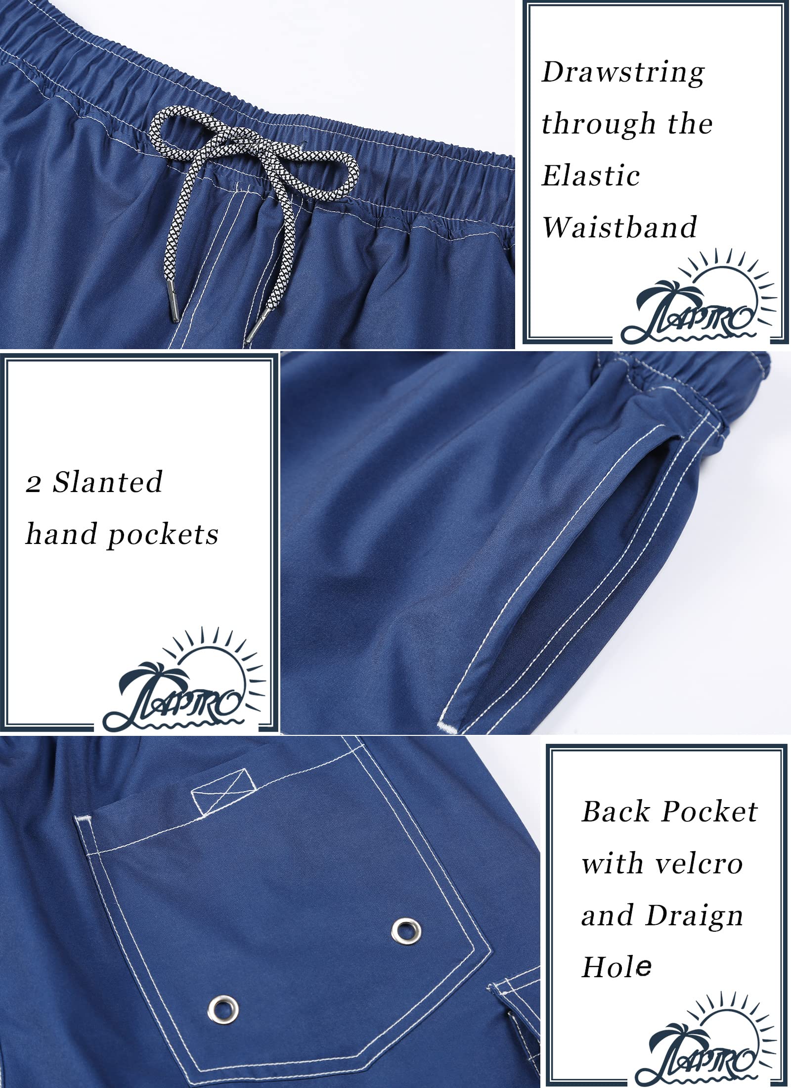APTRO Costumi Pantaloncini da Bagno Uomo Mare Surf Piscina Stampa Hawaiana Estiva Grande Asciugatura Rapida con Fodera in Rete