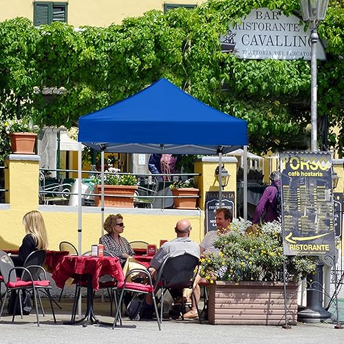 Miniatura 8 de EAGLE PEAK Tienda de campaña desplegable de 5 x 5, toldo instantáneo para exteriores, fácil de instalar, refugio plegable de pierna recta, azul