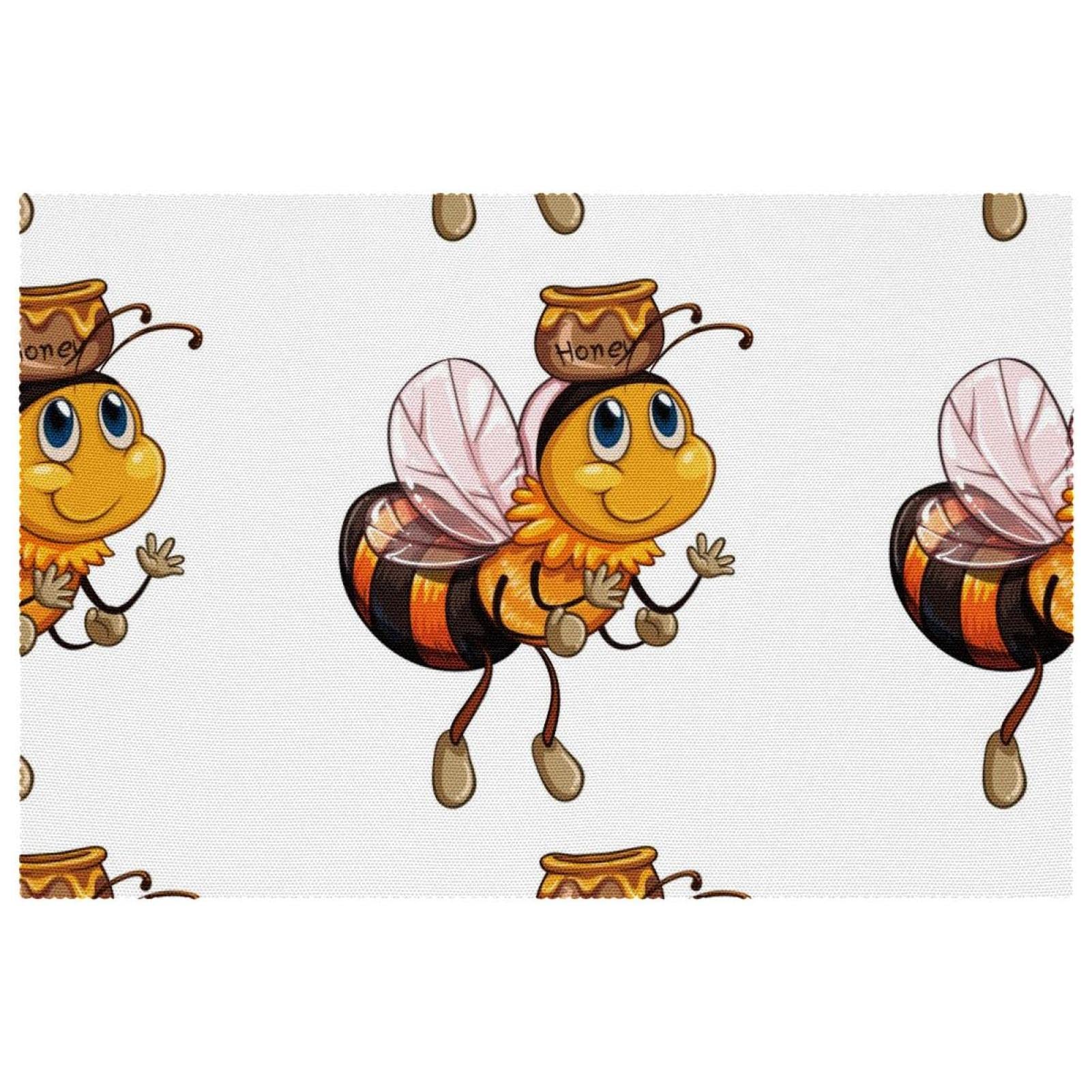 Set de table motif abeille en tissu pour une décoration de salle à manger printanière