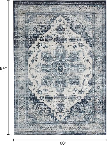 Miniatura 100 de COZYLOOM Alfombra de área de 2 x 6 pies, tribal, envejecida, para entrada, medallón vintage, alfombra para interiores, alfombra de pelo bajo, suave