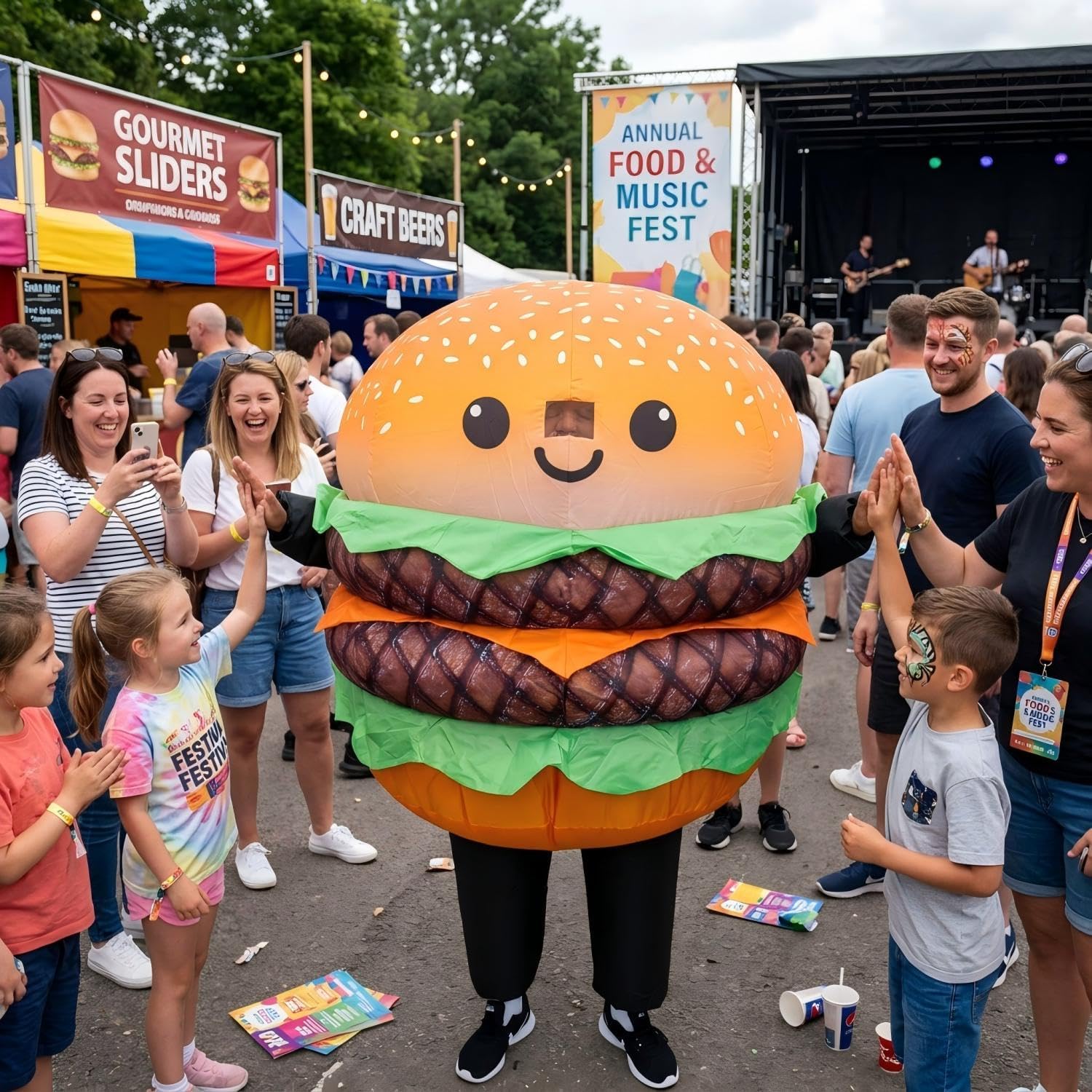Inflatable Hamburger Costume for Adults image 3