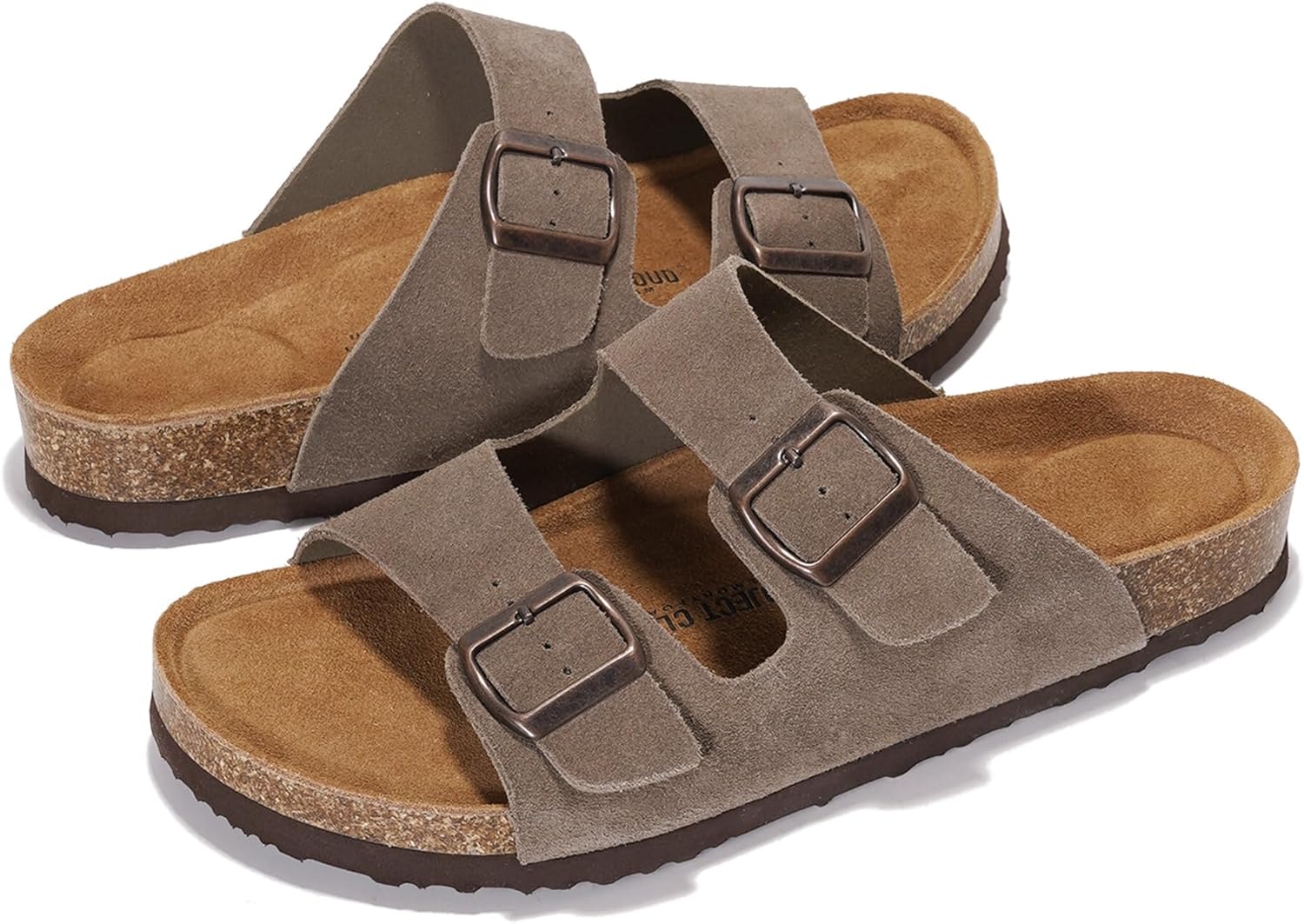 Project Cloud 100% Genuine Leather Mens Sandals - Memory Foam Insole & Cork Footbed Slides for Men Footwear - Non-Slip Summer Sandals for Men & Lightweight Mens Slides (Heritage) - Image 6