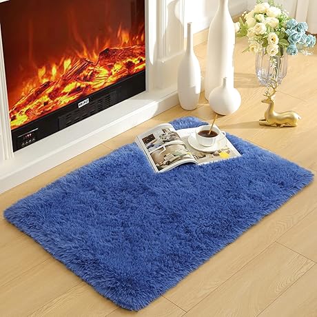 Merelax Modern Soft Fluffy Small Shaggy Rug for Bedroom - Non Slip