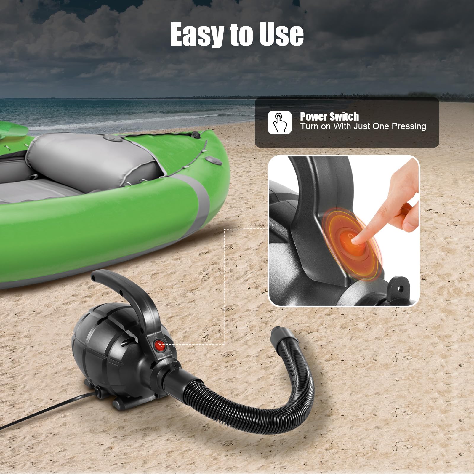 Pompe à Air Électrique 600 W - 1000 L/Min, Rechargeable, 2,4 PSI Avec 4 Buses Pour Tapis de Piste d'Air Tumbling