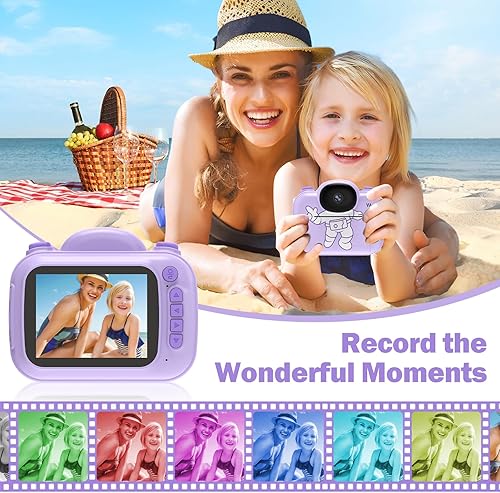 Miniatura 2 de Cámara para niños, cámaras de impresión instantánea que imprimen fotos, cámara digital instantánea en blanco y negro para niños pequeños, impresión