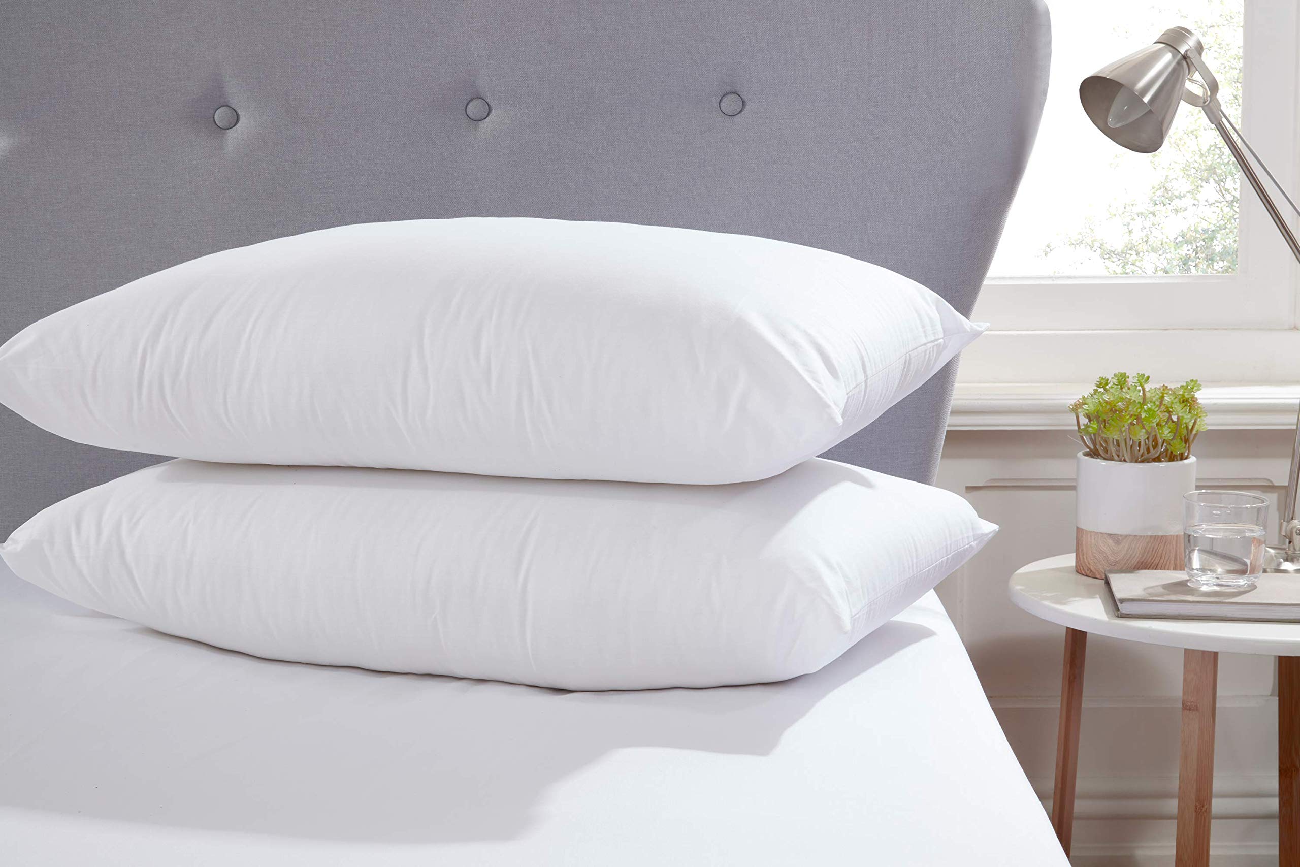 CareDeep Cuscini morbidi di supporto, confezione da 2 cuscini rimbalzanti per dormire, lavabili in lavatrice, anallergici, imbottitura in fibra cava, cuscino per letto di qualità alberghiera, comfort