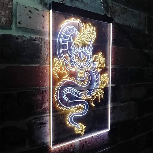 Vista 35 de ADVPRO Chinese Dragon Room Display Dual Color LED Neon Sign Green & Red 16" x 24" st6s46-i3225-gr