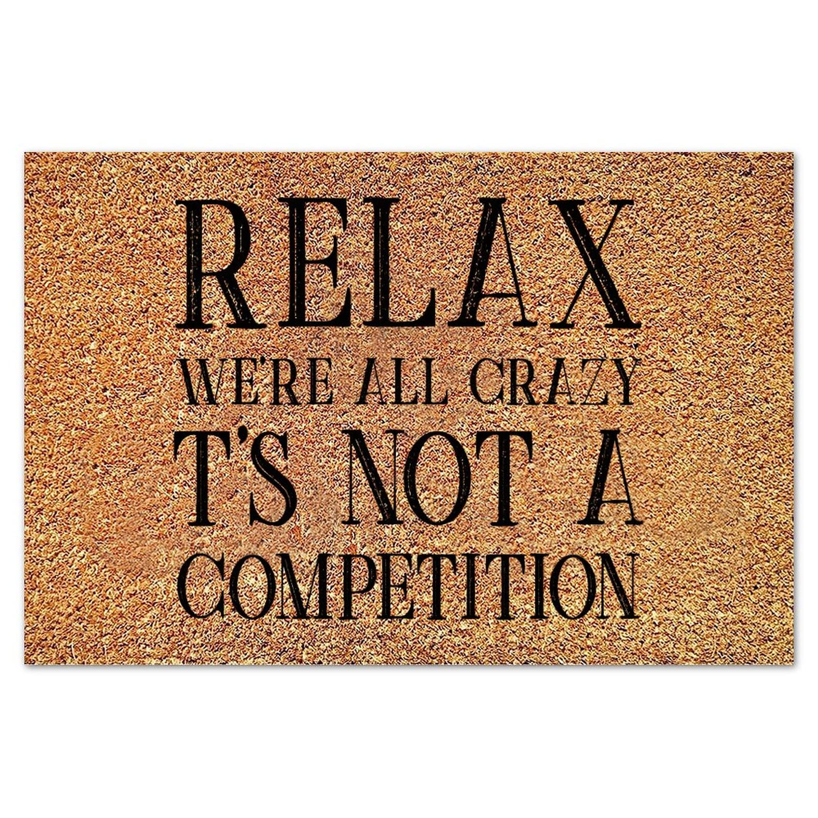 Spend Your Life with Weird People Door Mats Mats,Retro Closing Gift Life Quotes Entryway Doormat for Front Porch Mudroom Decor 30X18 Inch — image 1