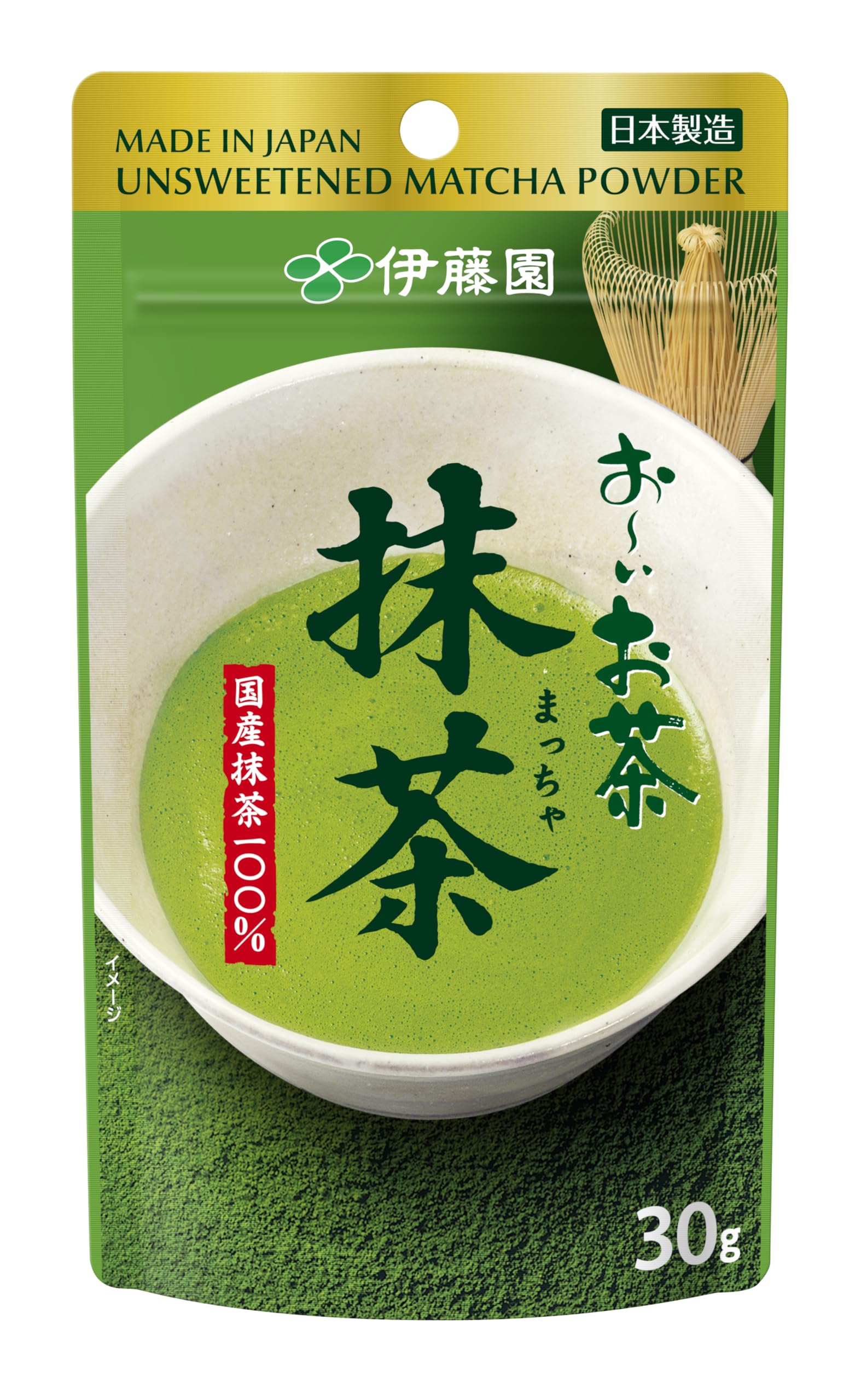 Amazon.co.jp: 伊藤園 おーいお茶 国産抹茶 30g(チャック付きスタンド