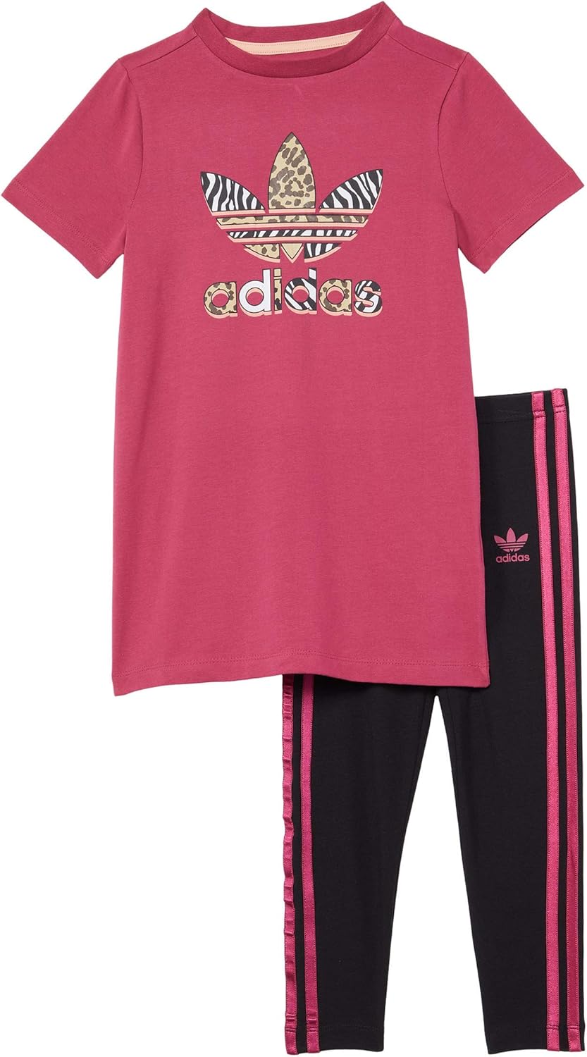 adidas Originals Graphic Print Tee Dress Set (Toddler/Little Kids)