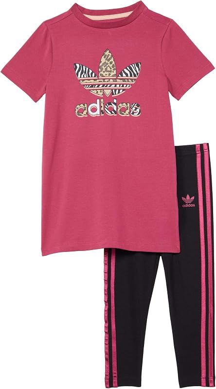adidas Originals Graphic Print Tee Dress Set (Toddler/Little Kids)
