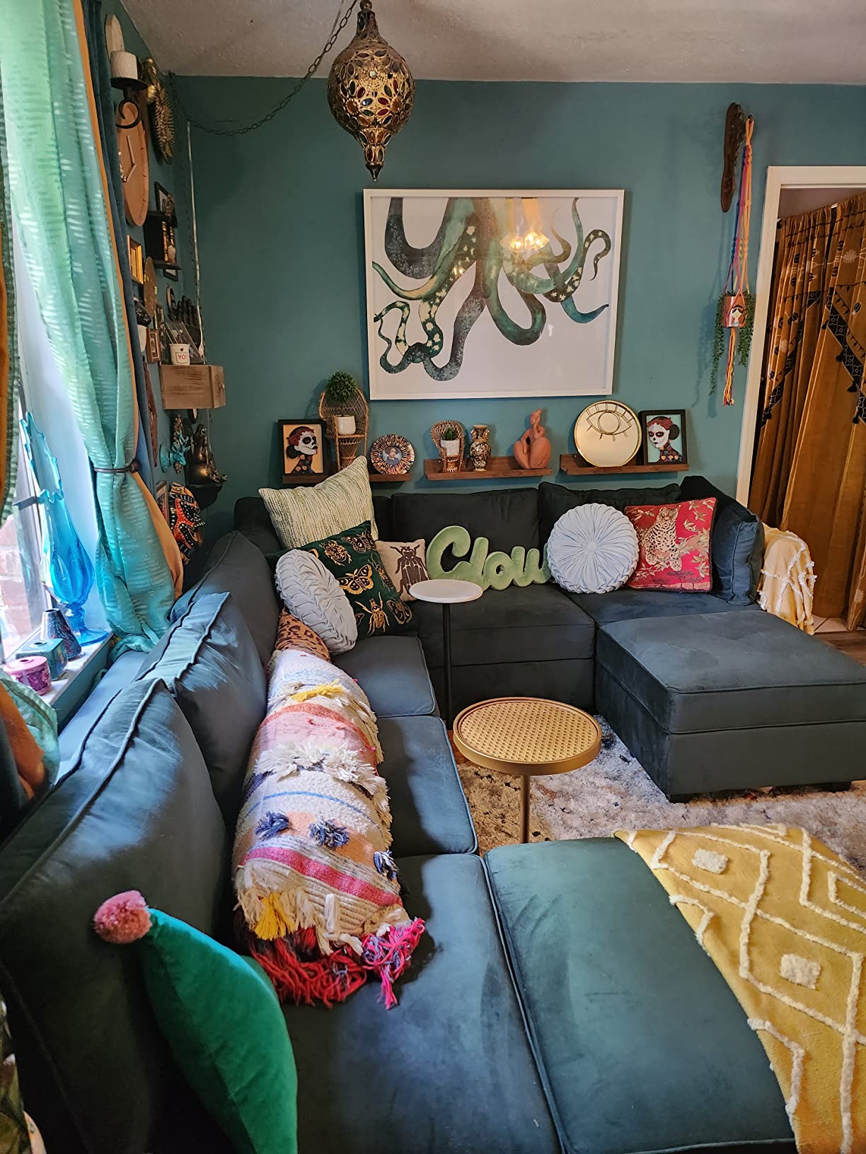 92/mo Finance Belffin Modular Sectional Sofa with Ottomans Velvet