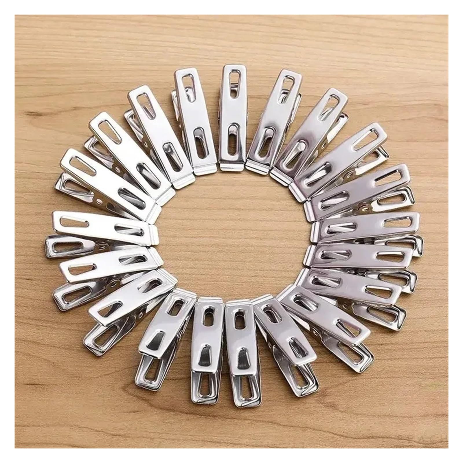 Metall-Wäscheklammern, 200 Stück, Edelstahl, flache Öffnung, Wäscheklammern, Binder-Clip-Set, Kleidung für Socken für Wäscheleine, Befestigung, Handtuch, Socken, Unterwäsche